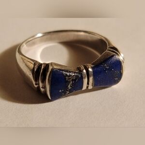 Vintage 925 Silver and Blue Bow Ring
